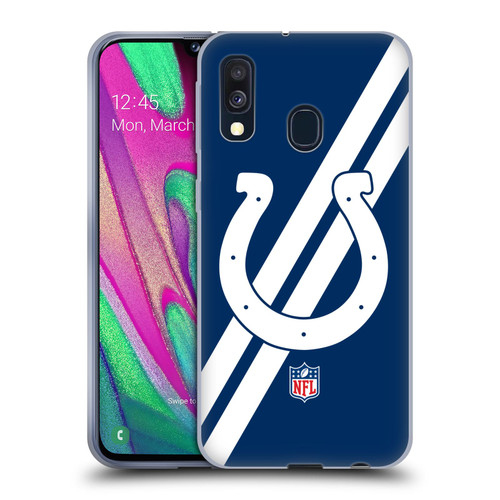 NFL Indianapolis Colts Logo Stripes Soft Gel Case for Samsung Galaxy A40 (2019)