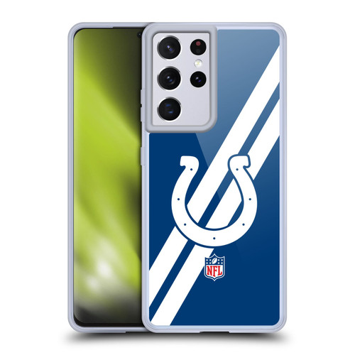 NFL Indianapolis Colts Logo Stripes Soft Gel Case for Samsung Galaxy S21 Ultra 5G