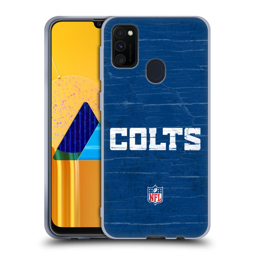 NFL Indianapolis Colts Logo Distressed Look Soft Gel Case for Samsung Galaxy M30s (2019)/M21 (2020)