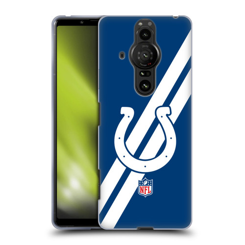 NFL Indianapolis Colts Logo Stripes Soft Gel Case for Sony Xperia Pro-I
