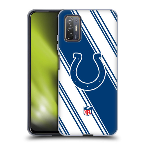 NFL Indianapolis Colts Artwork Stripes Soft Gel Case for HTC Desire 21 Pro 5G