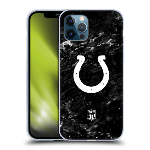 NFL Indianapolis Colts Artwork Marble Soft Gel Case for Apple iPhone 12 / iPhone 12 Pro