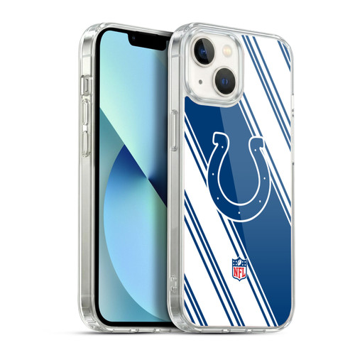 NFL Indianapolis Colts Artwork Stripes Soft Gel Case for Apple iPhone 13