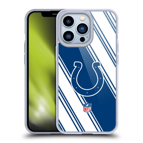 NFL Indianapolis Colts Artwork Stripes Soft Gel Case for Apple iPhone 13 Pro