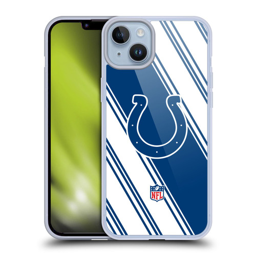 NFL Indianapolis Colts Artwork Stripes Soft Gel Case for Apple iPhone 14 Plus