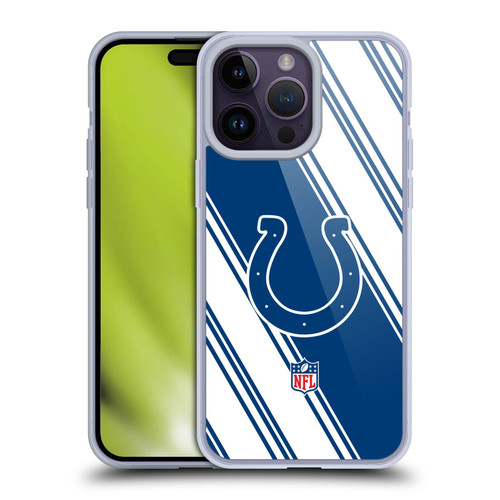 NFL Indianapolis Colts Artwork Stripes Soft Gel Case for Apple iPhone 14 Pro Max