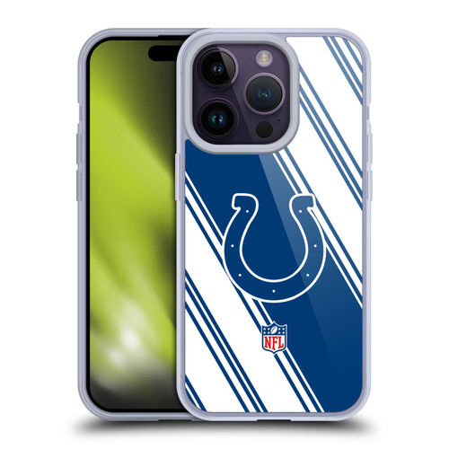 NFL Indianapolis Colts Artwork Stripes Soft Gel Case for Apple iPhone 14 Pro