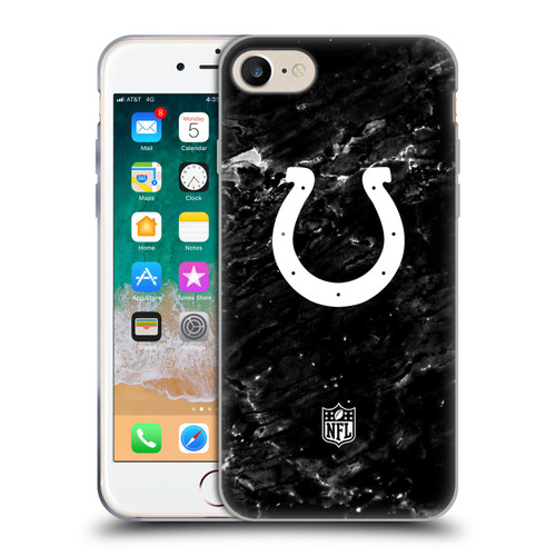 NFL Indianapolis Colts Artwork Marble Soft Gel Case for Apple iPhone 7 / 8 / SE 2020 & 2022