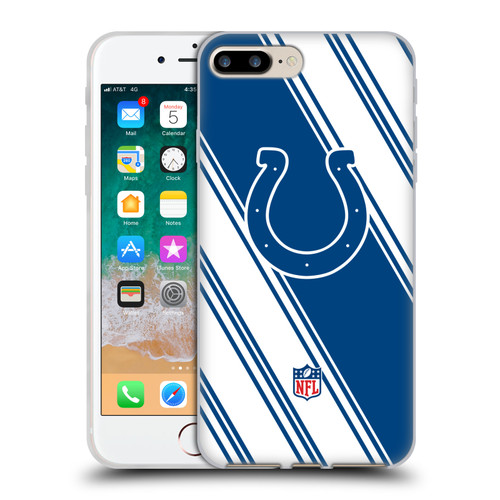 NFL Indianapolis Colts Artwork Stripes Soft Gel Case for Apple iPhone 7 Plus / iPhone 8 Plus