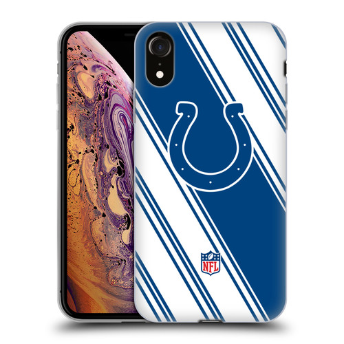 NFL Indianapolis Colts Artwork Stripes Soft Gel Case for Apple iPhone XR