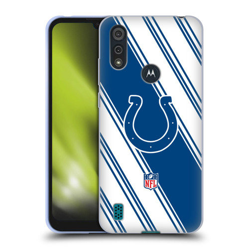 NFL Indianapolis Colts Artwork Stripes Soft Gel Case for Motorola Moto E6s (2020)