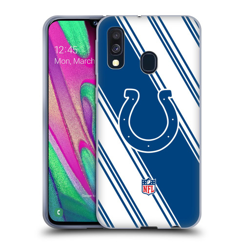 NFL Indianapolis Colts Artwork Stripes Soft Gel Case for Samsung Galaxy A40 (2019)