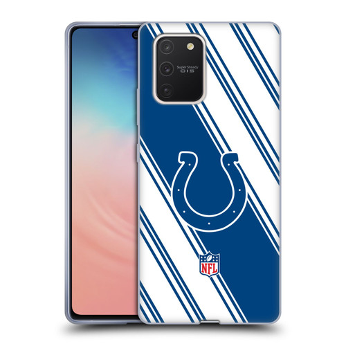 NFL Indianapolis Colts Artwork Stripes Soft Gel Case for Samsung Galaxy S10 Lite
