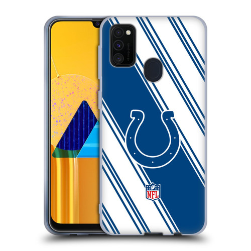 NFL Indianapolis Colts Artwork Stripes Soft Gel Case for Samsung Galaxy M30s (2019)/M21 (2020)