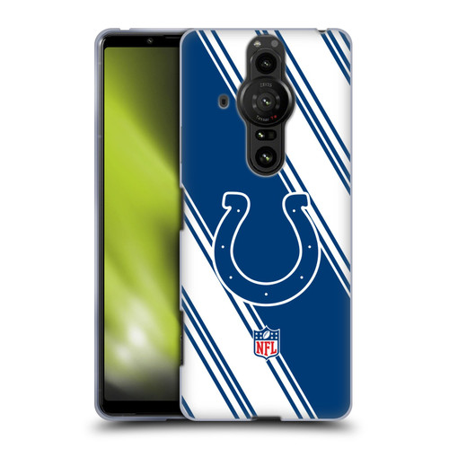 NFL Indianapolis Colts Artwork Stripes Soft Gel Case for Sony Xperia Pro-I
