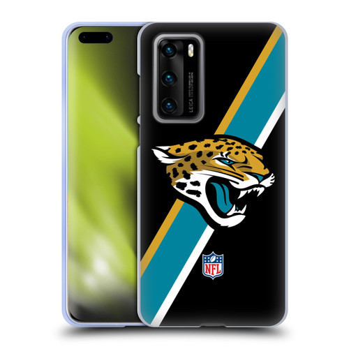 NFL Jacksonville Jaguars Logo Stripes Soft Gel Case for Huawei P40 5G