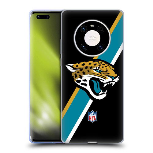 NFL Jacksonville Jaguars Logo Stripes Soft Gel Case for Huawei Mate 40 Pro 5G