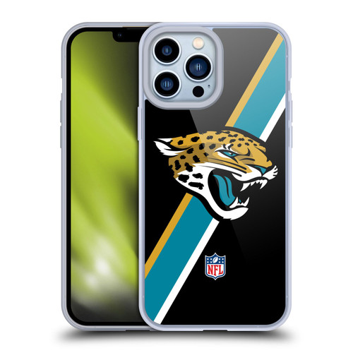 NFL Jacksonville Jaguars Logo Stripes Soft Gel Case for Apple iPhone 13 Pro Max