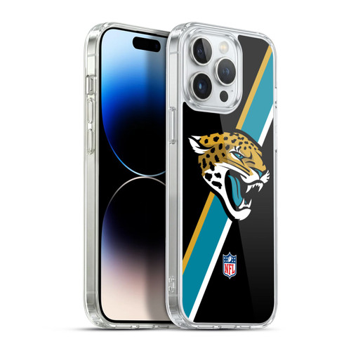 NFL Jacksonville Jaguars Logo Stripes Soft Gel Case for Apple iPhone 13 Pro Max & MagSafe