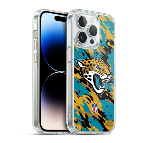 NFL Jacksonville Jaguars Logo Camou Soft Gel Case for Apple iPhone 13 Pro & MagSafe