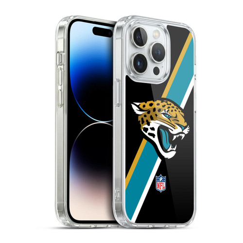NFL Jacksonville Jaguars Logo Stripes Soft Gel Case for Apple iPhone 13 Pro & MagSafe