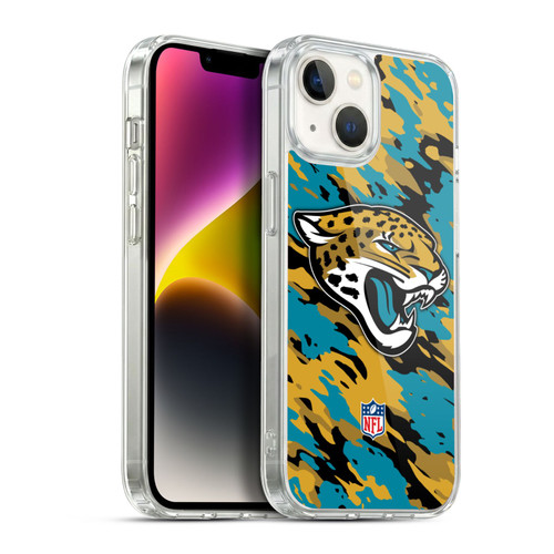 NFL Jacksonville Jaguars Logo Camou Soft Gel Case for Apple iPhone 14