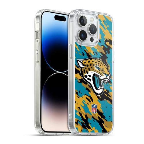NFL Jacksonville Jaguars Logo Camou Soft Gel Case for Apple iPhone 14 Pro Max & MagSafe
