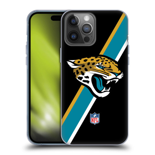 NFL Jacksonville Jaguars Logo Stripes Soft Gel Case for Apple iPhone 14 Pro Max