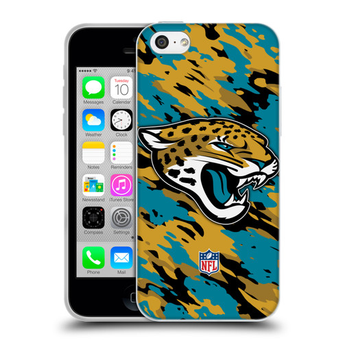 NFL Jacksonville Jaguars Logo Camou Soft Gel Case for Apple iPhone 5c