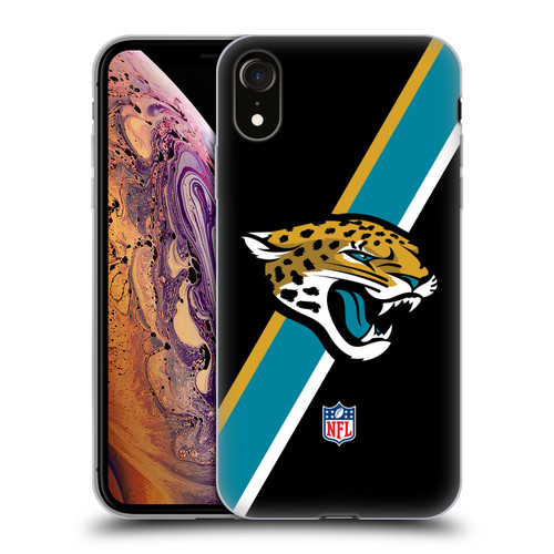 NFL Jacksonville Jaguars Logo Stripes Soft Gel Case for Apple iPhone XR
