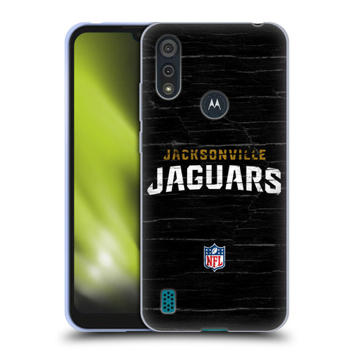 NFL Jacksonville Jaguars Logo Distressed Look Soft Gel Case for Motorola Moto E6s (2020)