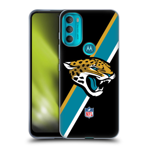 NFL Jacksonville Jaguars Logo Stripes Soft Gel Case for Motorola Moto G71 5G