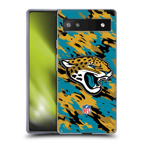 NFL Jacksonville Jaguars Logo Camou Soft Gel Case for Google Pixel 6a