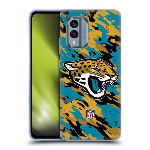 NFL Jacksonville Jaguars Logo Camou Soft Gel Case for Nokia X30