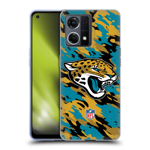NFL Jacksonville Jaguars Logo Camou Soft Gel Case for OPPO Reno8 4G