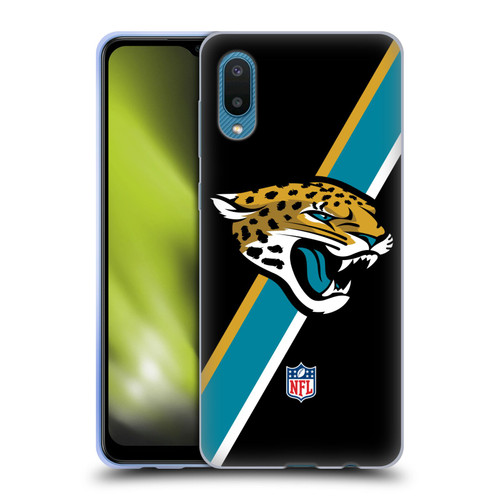NFL Jacksonville Jaguars Logo Stripes Soft Gel Case for Samsung Galaxy A02/M02 (2021)
