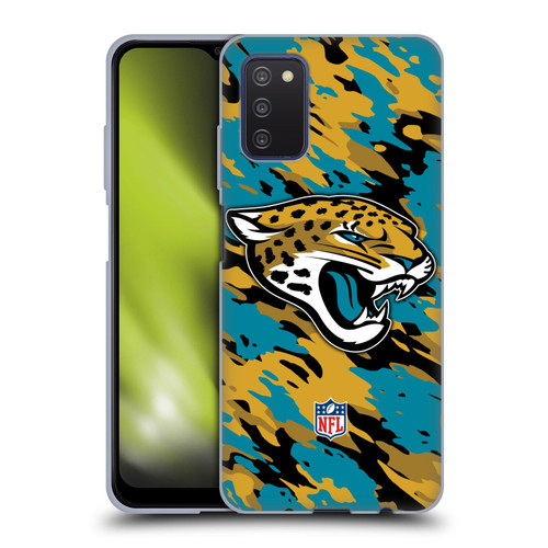 NFL Jacksonville Jaguars Logo Camou Soft Gel Case for Samsung Galaxy A03s (2021)