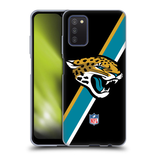 NFL Jacksonville Jaguars Logo Stripes Soft Gel Case for Samsung Galaxy A03s (2021)