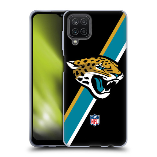 NFL Jacksonville Jaguars Logo Stripes Soft Gel Case for Samsung Galaxy A12 (2020)