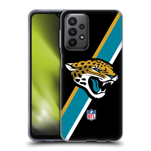 NFL Jacksonville Jaguars Logo Stripes Soft Gel Case for Samsung Galaxy A23 / 5G (2022)