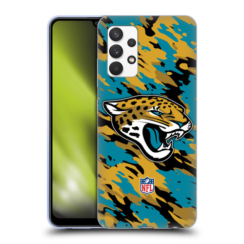 NFL Jacksonville Jaguars Logo Camou Soft Gel Case for Samsung Galaxy A32 (2021)