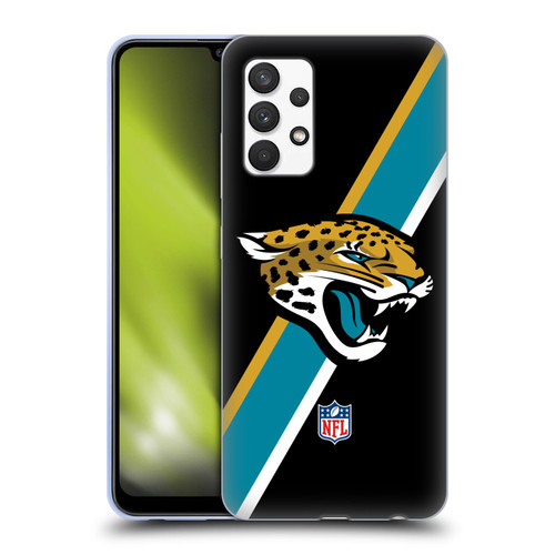 NFL Jacksonville Jaguars Logo Stripes Soft Gel Case for Samsung Galaxy A32 (2021)