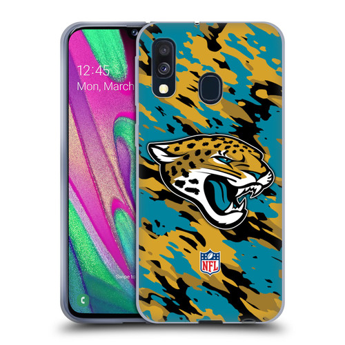 NFL Jacksonville Jaguars Logo Camou Soft Gel Case for Samsung Galaxy A40 (2019)
