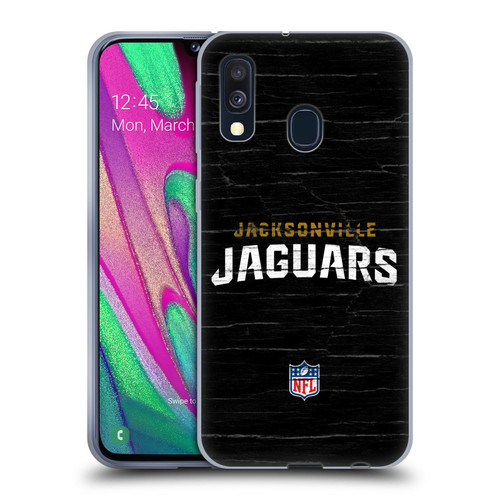 NFL Jacksonville Jaguars Logo Distressed Look Soft Gel Case for Samsung Galaxy A40 (2019)