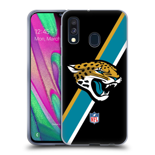 NFL Jacksonville Jaguars Logo Stripes Soft Gel Case for Samsung Galaxy A40 (2019)