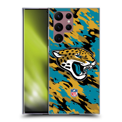 NFL Jacksonville Jaguars Logo Camou Soft Gel Case for Samsung Galaxy S22 Ultra 5G