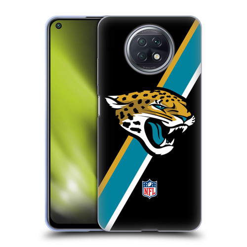 NFL Jacksonville Jaguars Logo Stripes Soft Gel Case for Xiaomi Redmi Note 9T 5G