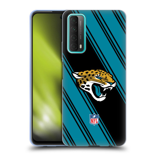 NFL Jacksonville Jaguars Artwork Stripes Soft Gel Case for Huawei P Smart (2021)