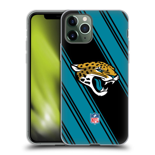 NFL Jacksonville Jaguars Artwork Stripes Soft Gel Case for Apple iPhone 11 Pro
