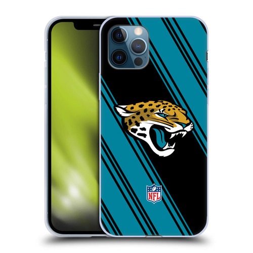 NFL Jacksonville Jaguars Artwork Stripes Soft Gel Case for Apple iPhone 12 / iPhone 12 Pro